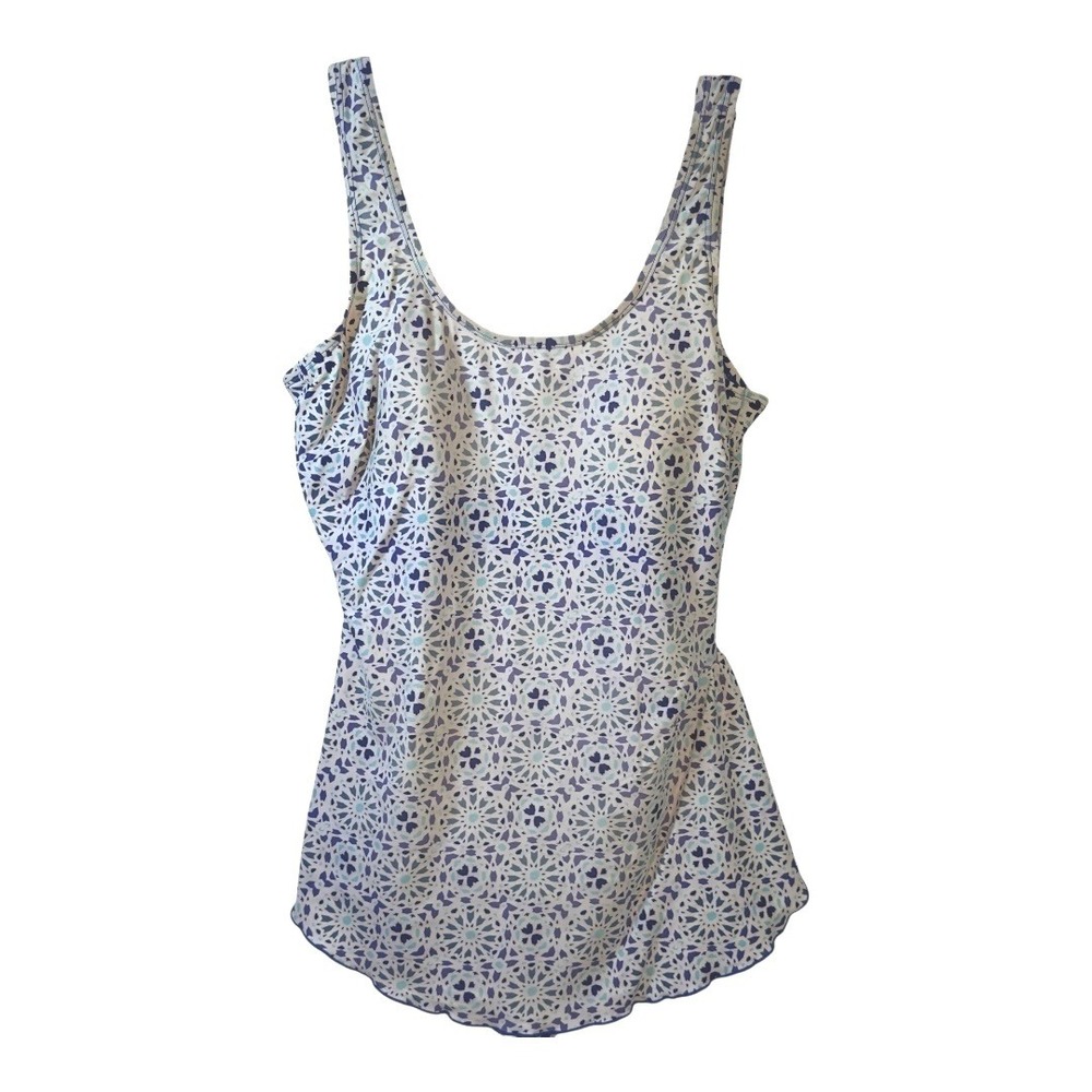 Shore Shapes Swimsuit One Piece Tummy Control Blue Ombre Print Beachwear Size 12